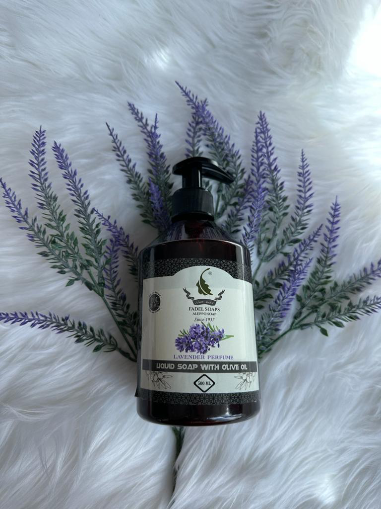 [P-SL-011] Olive Oil Liquid Soap with lavender scent (Aleppo Soap)